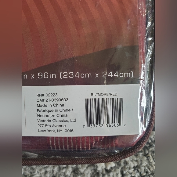 Biltmore 60% Silk 100% COTTON stripes Burgundy Duvet Cover Only Full/Queen Size. - Picture 9 of 10